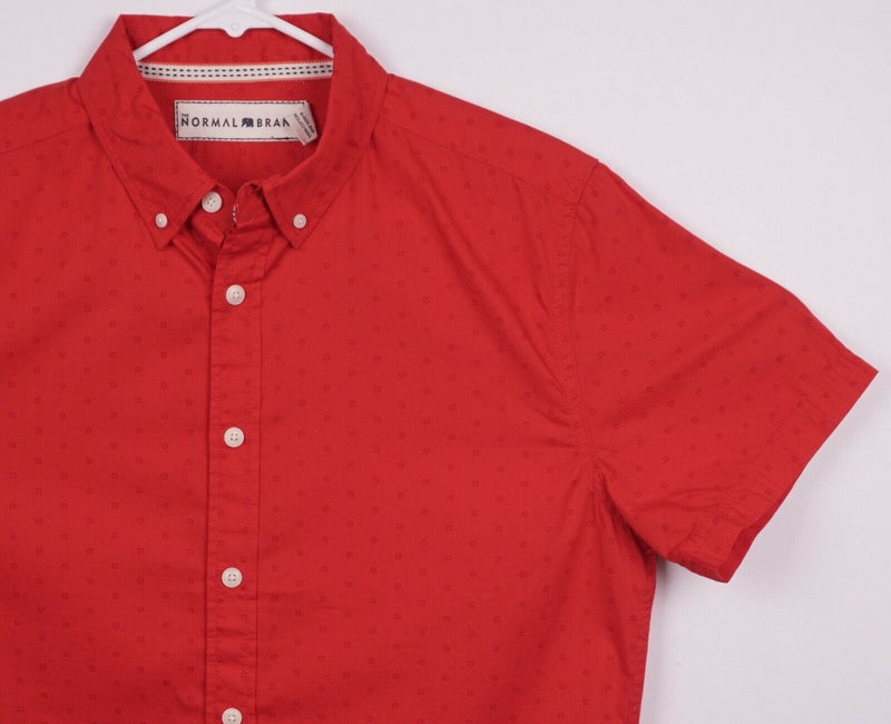 The Normal Brand Men's Sz Medium Red Polka Dot Short Sleeve Button-Down Shirt