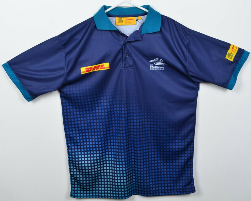 DHL Men's Small FIA Formula E Championship Racing Navy Blue Polo Shirt