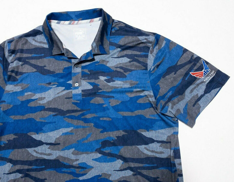 Puma Volition Polo XL Men's Camouflage Blue Wicking Dry Cell America Wicking