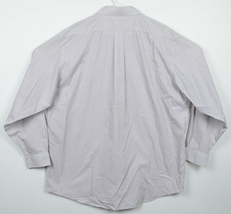 Brooks Brothers Men's 17.5 Classic Fit Multi-Color Striped Non-Iron Dress Shirt