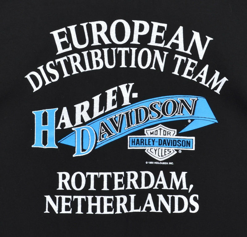 Vintage 1994 Harley-Davidson Men's Sz 3XL Globe Eagle Earth Chrome Biker T-Shirt