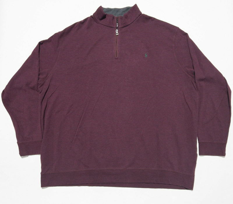 Polo Ralph Lauren Men's 4XLT (4XL Tall) Maroon Purple/Red 1/4 Zip Sweater