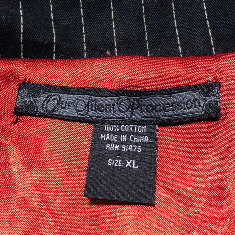 Our Silent Procession Blazer Jacket Men's Fits S/M Tag XL Black Skull Crossbones