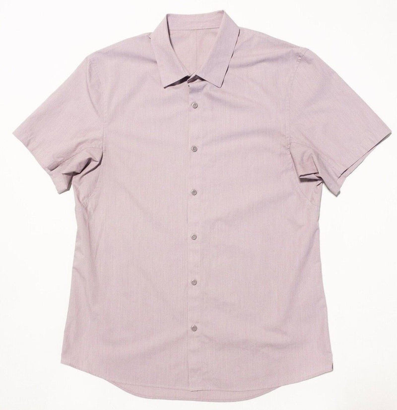Lululemon Button-Up Shirt Men's Fits Large Pink Short Sleeve Casual Stretch