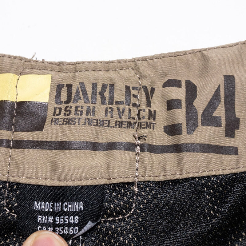 Oakley Cargo Board Shorts Men's 34 Beige Pockets Vintage Y2K Drawstring Swim