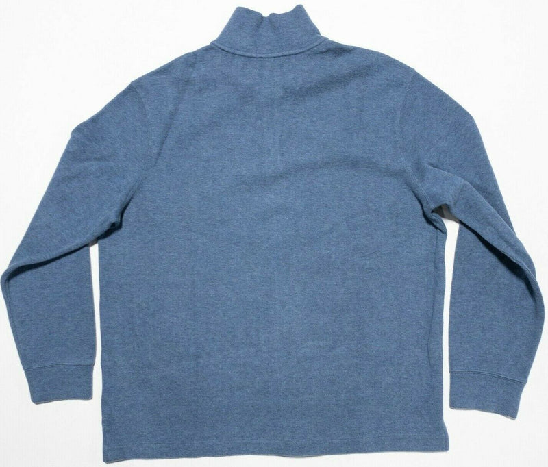 Polo Ralph Lauren Sweatshirt Men's XL Solid Blue Pony 1/4 Zip Pullover Sweater