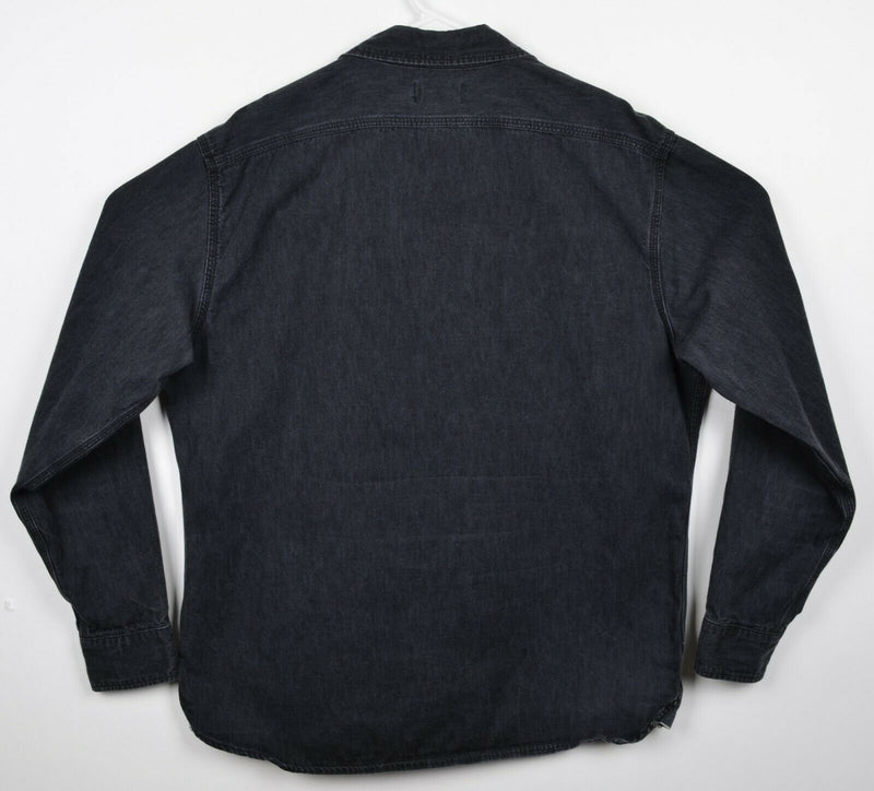 Taylor Stitch Men's Sz 46 (2XL) Black Denim Handmade USA Long Sleeve Shirt