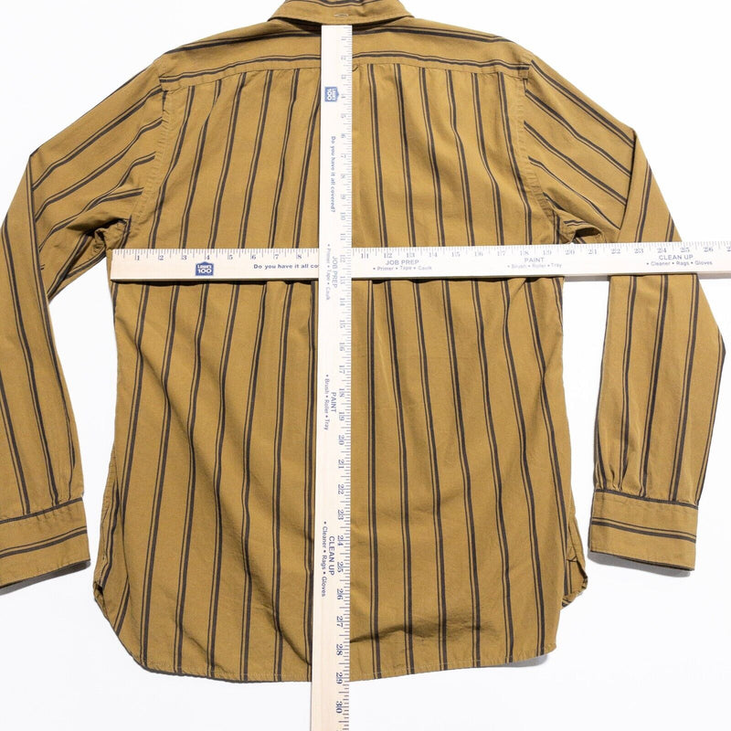 Todd Snyder Shirt Men's Medium Striped Gold Long Sleeve Button-Down New York