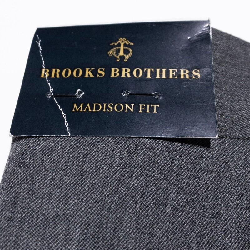 Brooks Brothers Wool Pants Men's 42x30 Madison Fit Gray Pleated Business