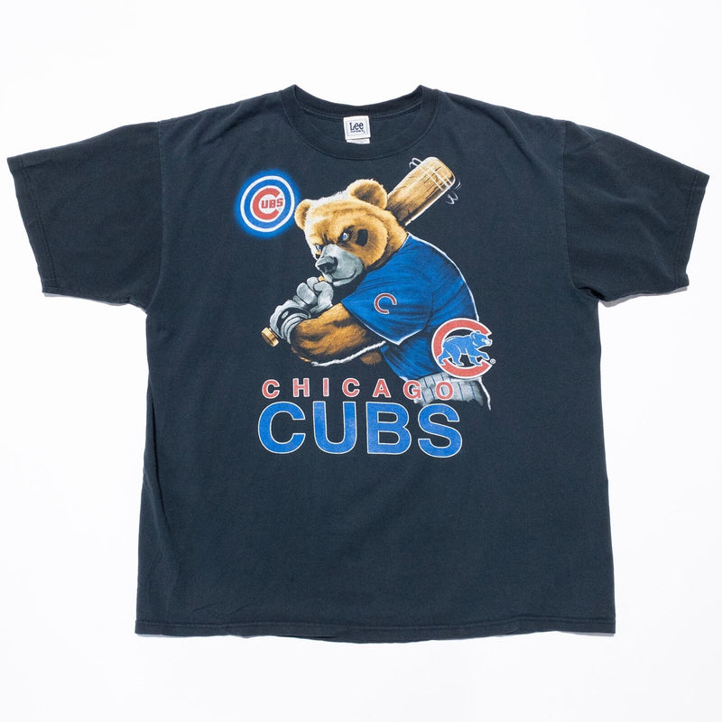Vintage Chicago Cubs T-Shirt Men's 2XL Cubby Bear Baseball Lee Sport Black 90s