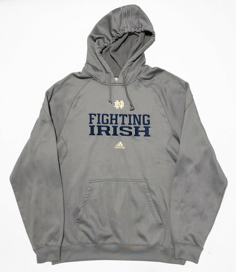 Notre Dame Fighting Irish Men's XL Adidas ClimaWarm Gray Gold Pullover Hoodie