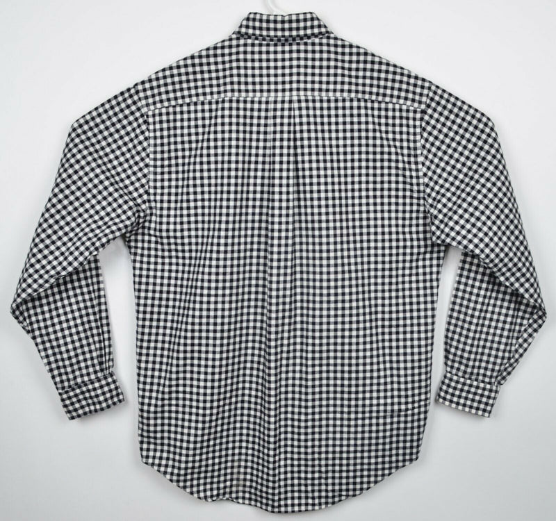 Brooks Brothers Men's Medium Flannel Black White Gingham Check Button-Down Shirt