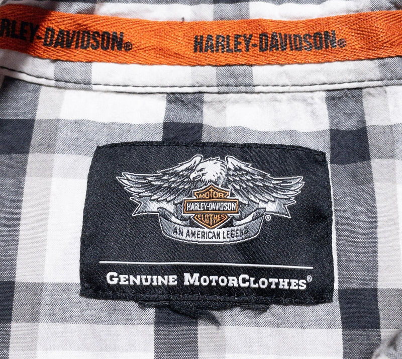 Harley-Davidson Mechanic Button-Up Shirt Men's Fits 2XL/3XL Biker White Plaid