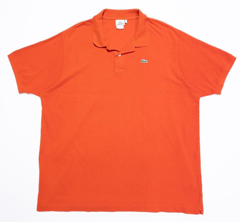 Lacoste 9L Polo Shirt Mens Big & Tall 4XLT Orange Short Sleeve Crocodile Logo