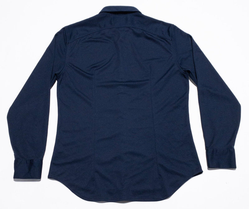 Ministry of Supply Shirt Men's Medium Slim Wicking Outlast Polyester Navy Blue