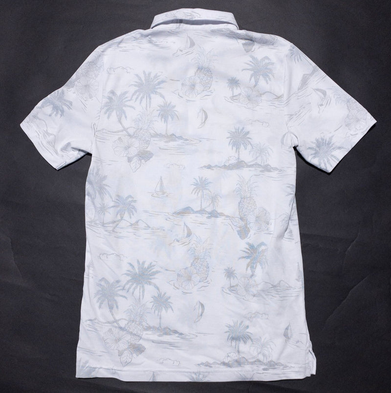Travis Mathew Floral Polo Shirt Men's Medium Pineapple Whistling Straits Golf