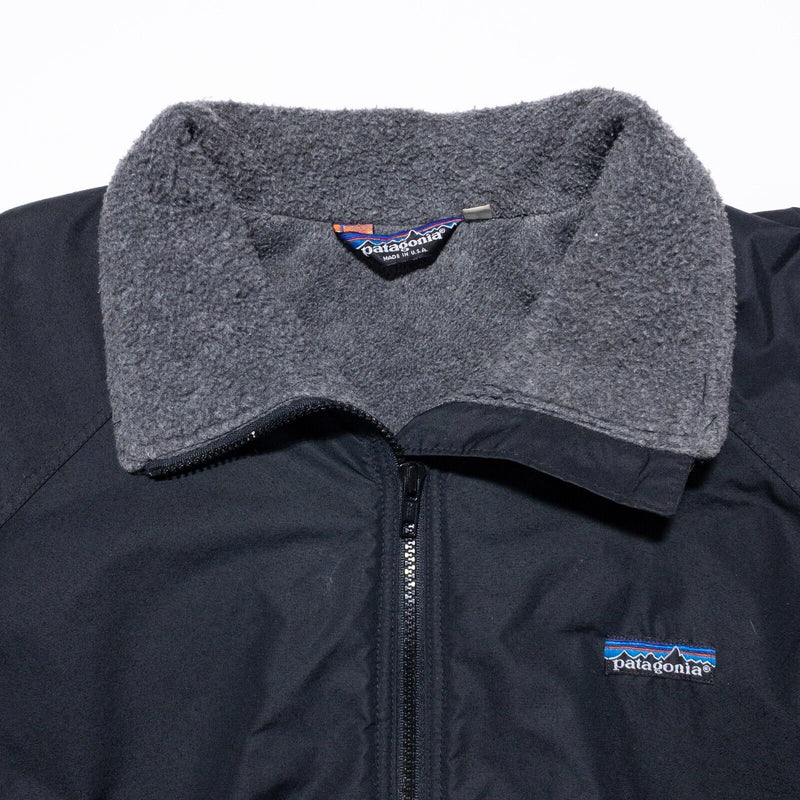 Vintage Patagonia Fleece Lined Bomber Jacket Men's Large Made in USA Black 28101