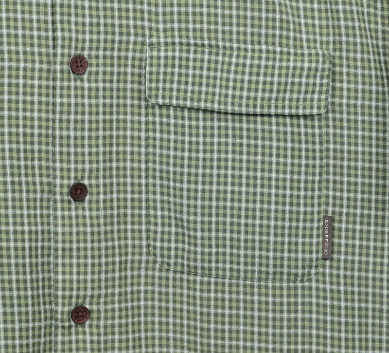 ExOfficio Men's XL Buzz Off Insect Shield Vented Green Plaid Long Sleeve Shirt