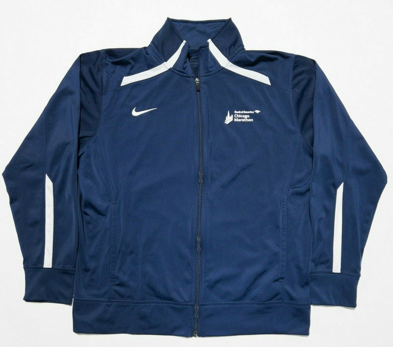 Nike Chicago Marathon Men's Large Full Zip Navy Blue Track Running Jacket