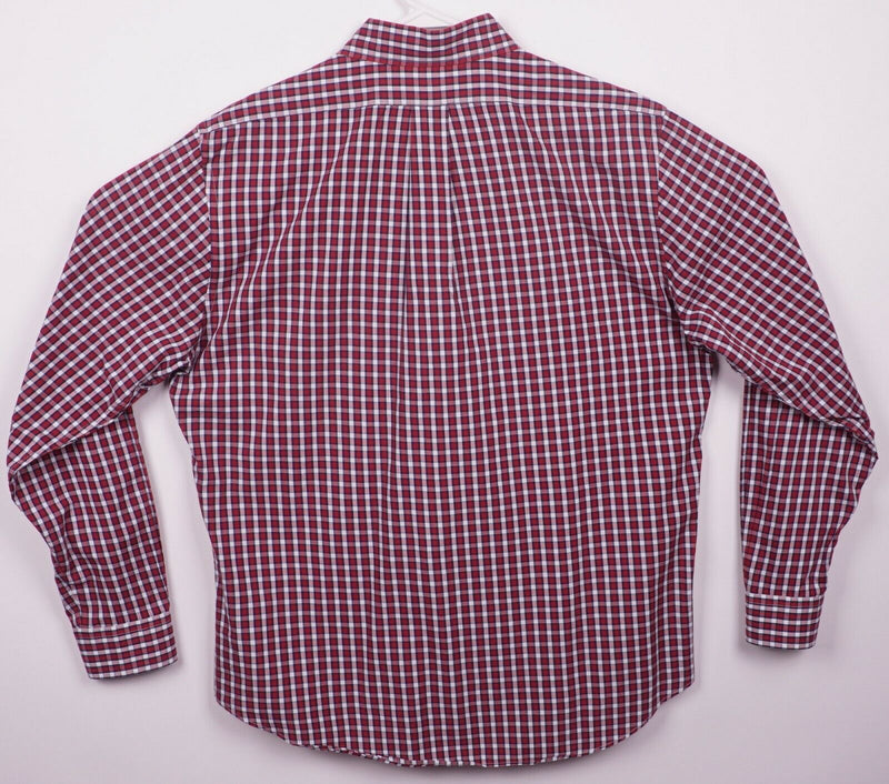 Brooks Brothers Men's Large Red White Check Button-Down Regent Dress Shirt