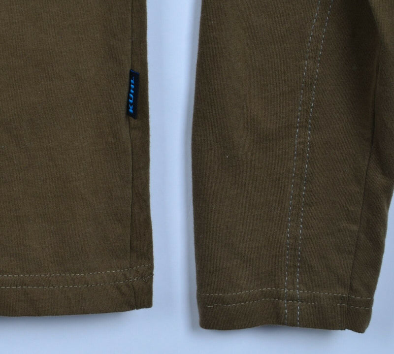 Kuhl Men's Medium Solid Brown Organic Cotton Long Sleeve Polo Shirt