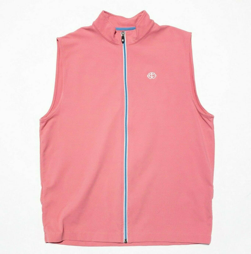 FootJoy Full-Zip Knit Golf Vest Cape Red Pink Wicking 25191 Men's Medium
