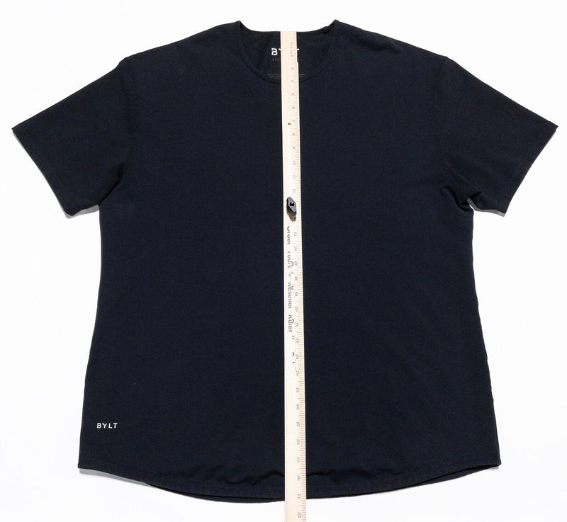 BYLT Drop Cut Lux T-Shirt Men's 2XL Short Sleeve Wicking Stretch Solid Black