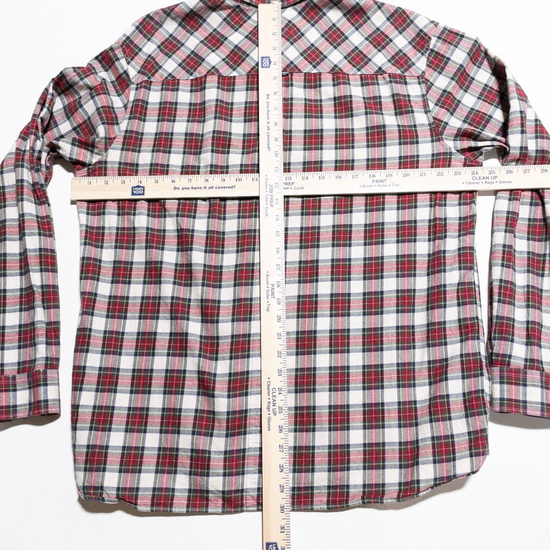 Fred Perry Shirt Men's XL Button-Down Tartan Plaid Red Brushed Cotton Stewart