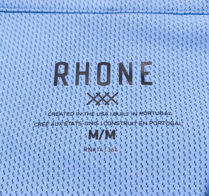 Rhone Commuter Shirt Men's Medium Button-Up Light Blue Nylon Wicking Athleisure