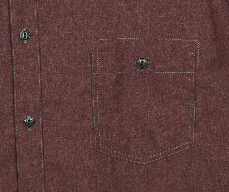 Kuhl Men's 2XL Burgundy Red Nylon Polyester Blend 5-Panel Sleeve Hiking Shirt