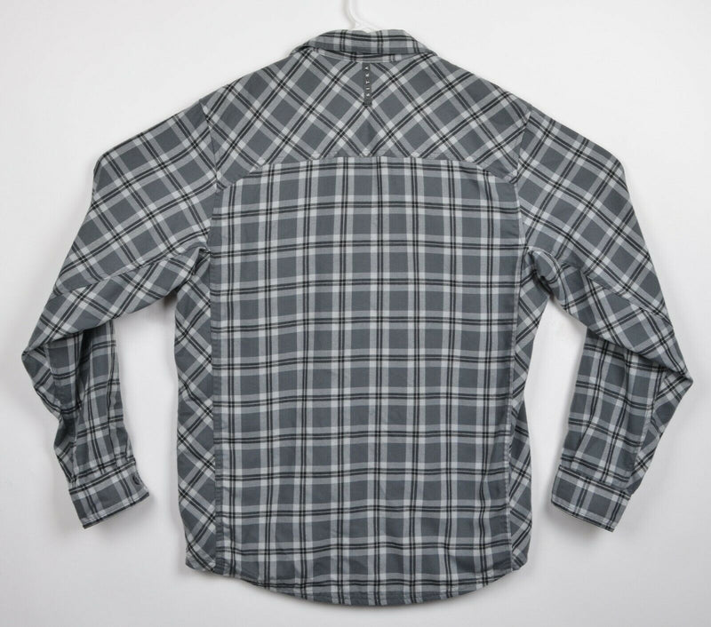 Sitka Gear Men's Medium Polyester Wool Blend Gray Plaid Flannel Shirt
