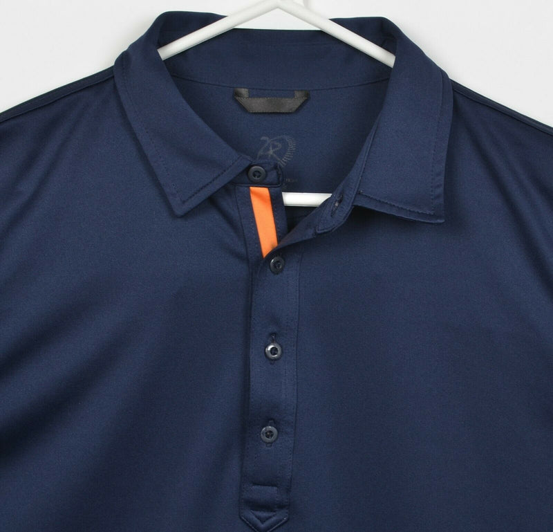 Zero Restriction Tour Series Men's Large Solid Navy Blue Wicking Golf Polo Shirt
