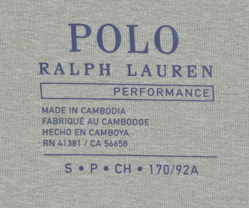 Polo Ralph Lauren Performance Men Small Solid Gray Pony Wicking Golf Polo Shirt