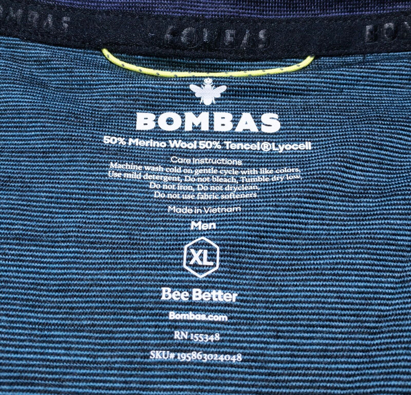 Bombas Merino Wool T-Shirt Men's XL Solid Blue Crewneck Short Sleeve