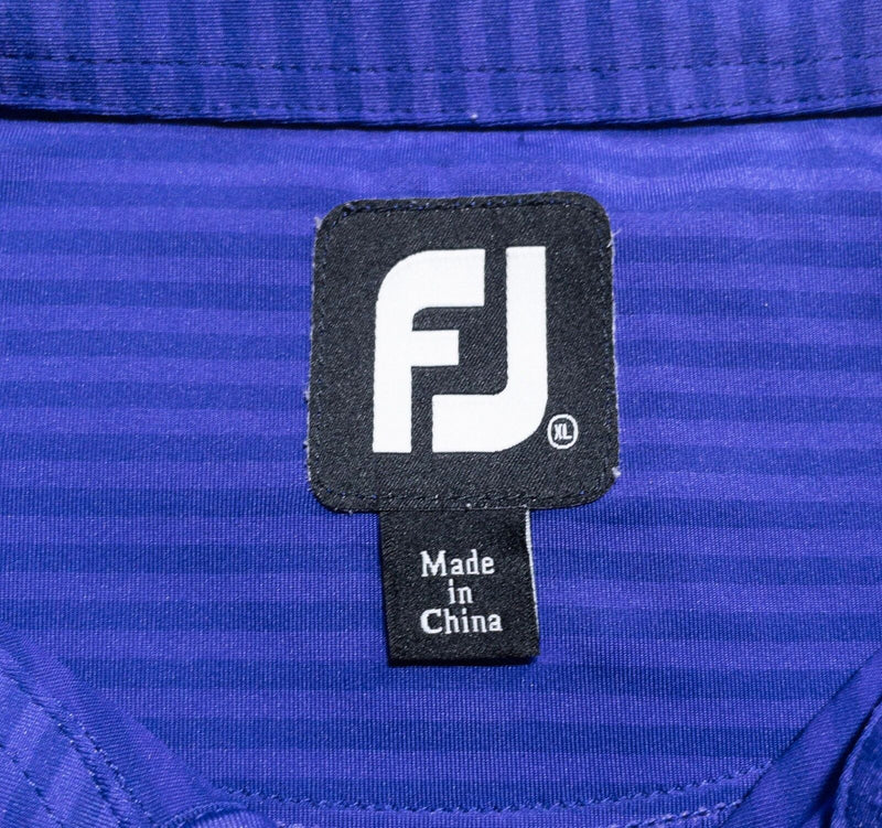 FootJoy Golf Shirt Men's XL Blue Violet Striped Wicking Performance Polo