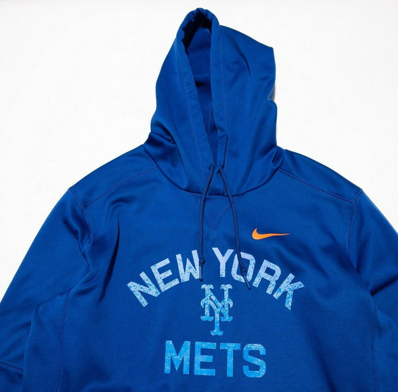 New York Mets Hoodie Men's Large Nike Dri-Fit Blue Pullover MLB Baseball