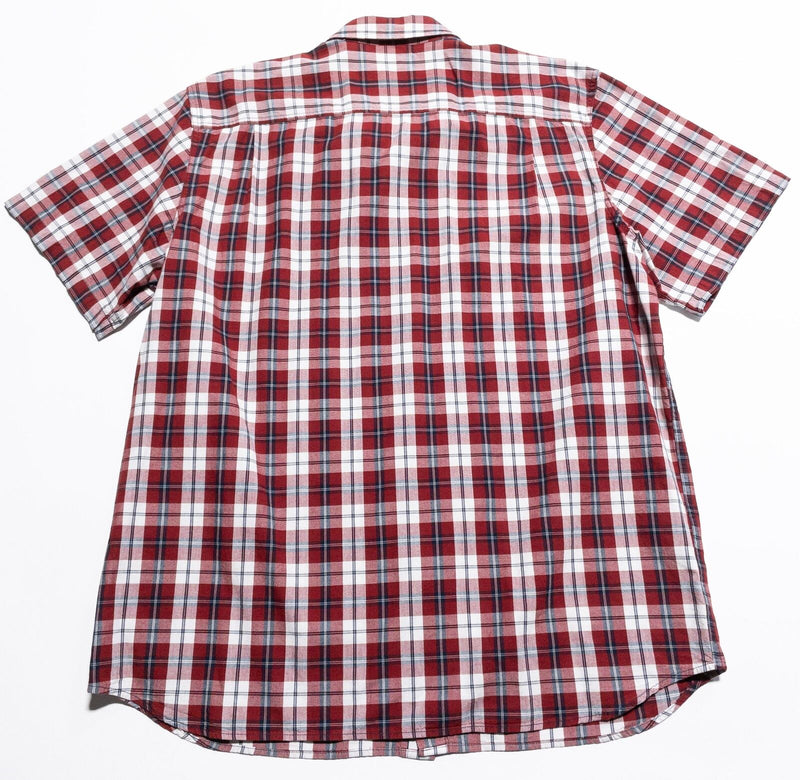 Carhartt Shirt Men's 2XL Red Plaid Short Sleeve Button-Down Fort Pockets Logo