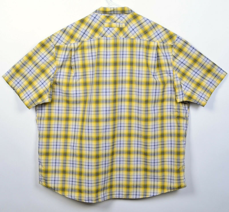 Duluth Trading Co Men's 3XLT (3XL Tall) Yellow Plaid Polyester Fishing Shirt