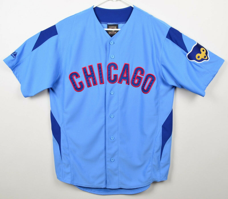 Chicago Cubs Men's Large Cooperstown Collection Retro Blue Bear Baseball Jersey