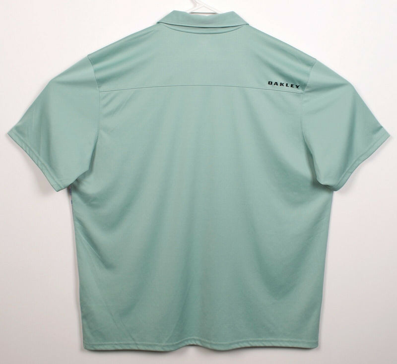 Oakley Hydrolix Men's 2XL Regular Green Geometric Stripe Wicking Golf Polo Shirt