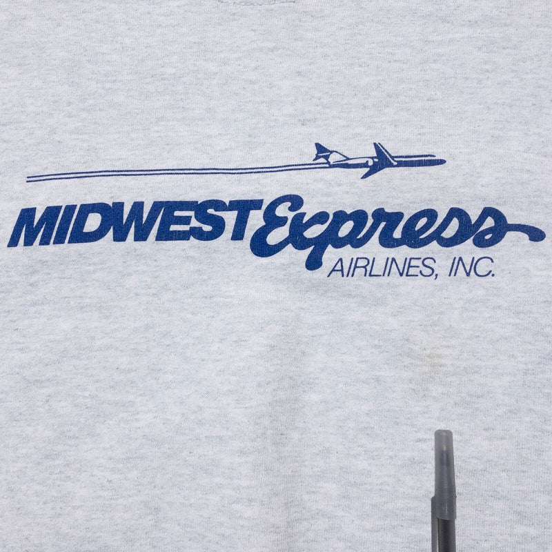 Vintage Airlines Sweatshirt Men's Large Midwest Express Fruit of the Loom 90s