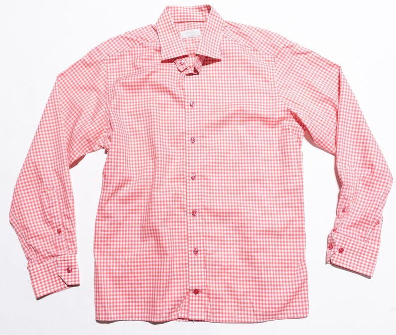 Eton Dress Shirt Men's 16/41 Contemporary Pink Check Long Sleeve Gingham STAIN