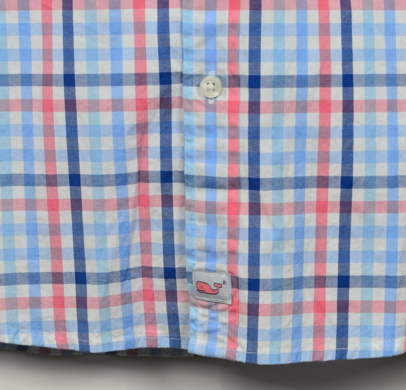 Vineyard Vines Men's XL Classic Fit Murray Pink Blue Check Button-Down Shirt