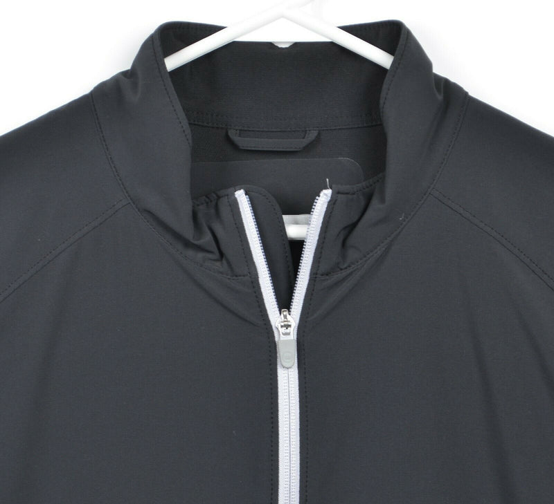 Peter Millar Crown Sport Men's XL Black Full Zip Wind Rain Wicking Golf Jacket