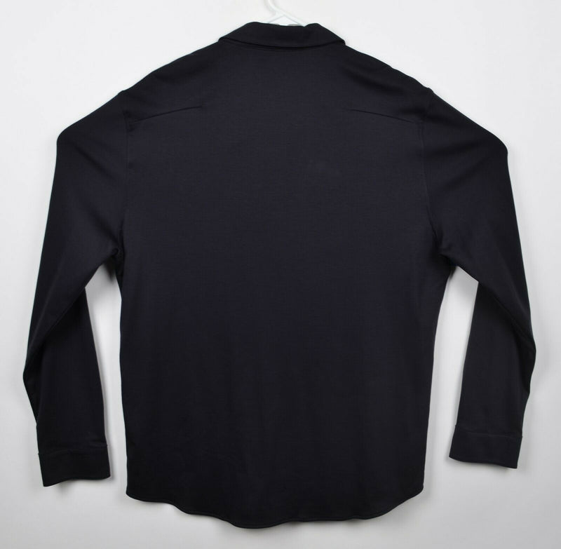 Artefact Stitch Fix Men's Sz Large Athleisure Black Long Sleeve Polo Shirt NWT