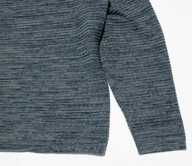 Carbon 2 Cobalt Men's Crew Neck Sweater Ribbed Knit Blue Gray Men's Large