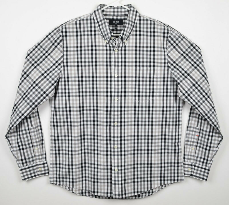 Jack Spade Men's Sz XL Black Gray Plaid Check Long Sleeve Shirt