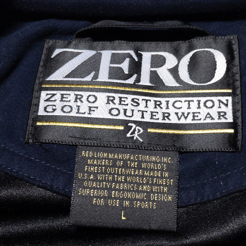 Zero Restriction Jacket Mens Large Golf 1/4 Snap Pullover Navy Blue Microfiber