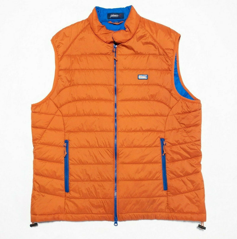 johnnie-O Hudson Quilted Vest Puffer Full Zip Orange Pumpkin Men's Large