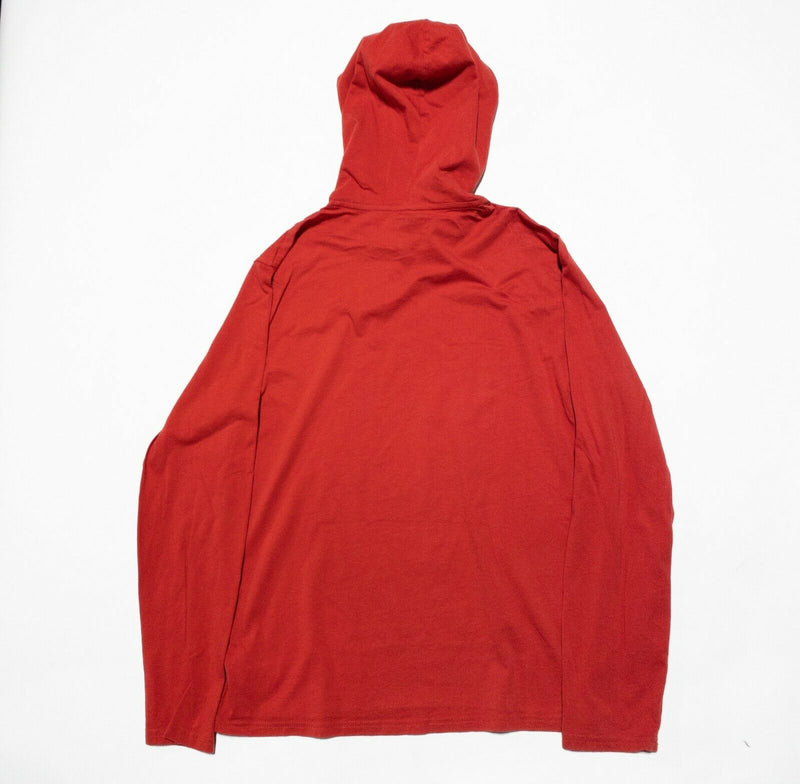 Polo Ralph Lauren Men's Medium Solid Red Lightweight Drawstring Shirt Hoodie